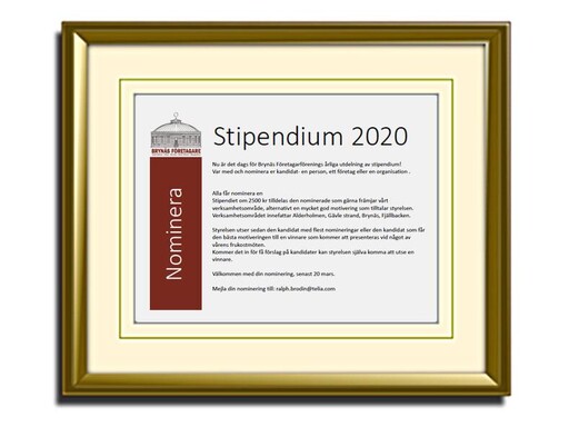 Nominera årets stipendiat 2020