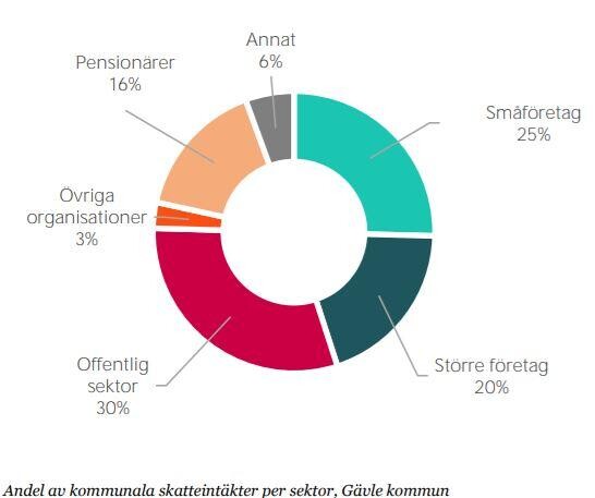 Företagarna och deras anställda i småföretagen står för 25 procent av Gävles skatteintäkter