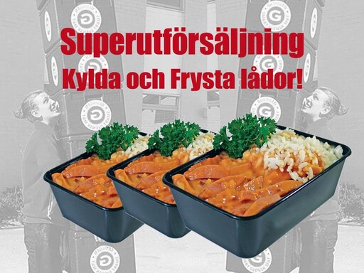 Superutförsäljning av kylda och frysta lådor